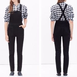 Madewell Black Cross Back Overalls